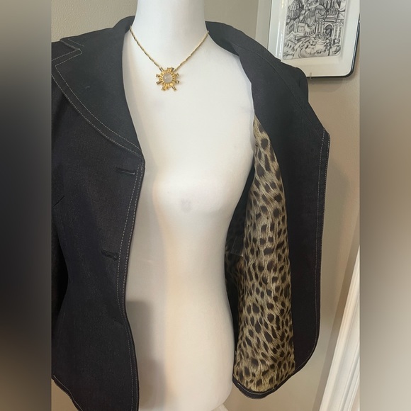 LE SUIT Three-quarter Sleeve Hourglass Blazer in Charcoal Grey, size 6 - Picture 6 of 13